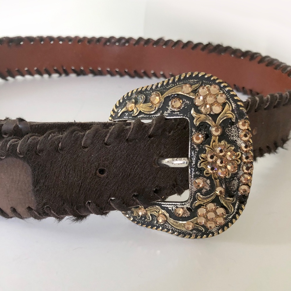 Jose Luis Vintage Y2k Mexico Brown leather, enhanced with rhinestones